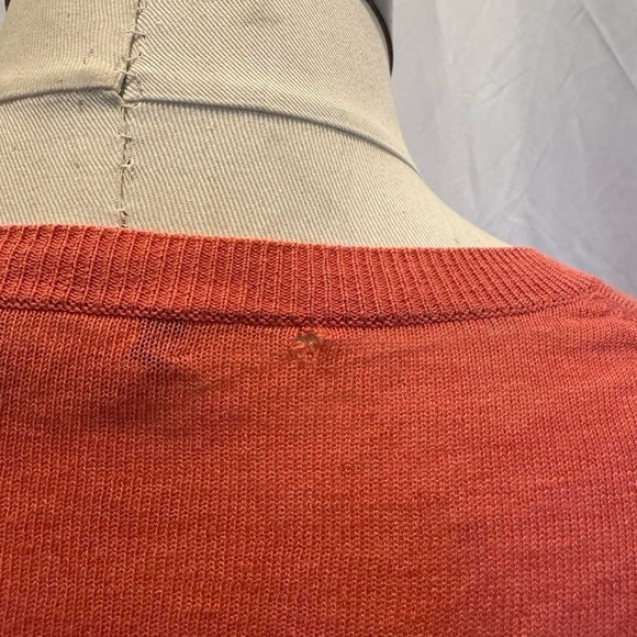 J. Crew Preppy Orange long sleeve V-neck Silk Linen sweater - Picture 5 of 7